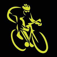 fiets icoon. fiets ras symbool. wielersport ras vlak icoon. fietser teken. weg fietser silhouet. sport- logo vector