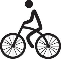 fiets icoon. fiets ras symbool. wielersport ras vlak icoon. fietser teken. weg fietser silhouet. sport- logo vector