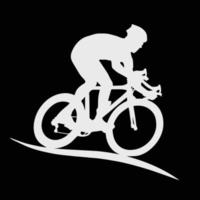 fiets icoon. fiets ras symbool. wielersport ras vlak icoon. fietser teken. weg fietser silhouet. sport- logo vector