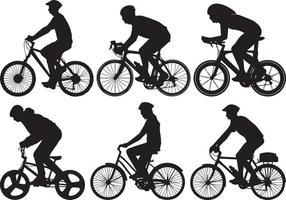 fiets icoon. fiets ras symbool. wielersport ras vlak icoon. fietser teken. weg fietser silhouet. sport- logo vector