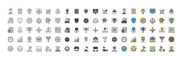 bedrijf symbolen elementen pictogrammen , mensen, beheer ,denken vector