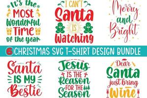 Kerstmis SVG t-shirt ontwerp bundel vector