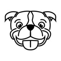 zwart-wit lijntekeningen van pitbull hond hoofd. goed gebruik voor symbool mascotte icoon avatar tattoo t-shirt ontwerp logo of een ander ontwerp vector