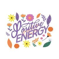 bloemen positief energie vlak illustratie vector