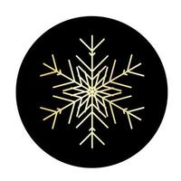 vector gouden sneeuwvlok Bij ronde achtergrond icoon. illustratie voor web
