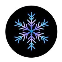 vector blauw sneeuwvlok Bij ronde achtergrond icoon. illustratie voor web