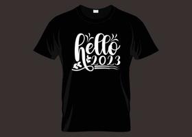 Hallo 2023 typografie t-shirt ontwerp vector