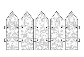 houten schutting. lijn vector illustratie van tuin palissade. tekening van hout textuur.
