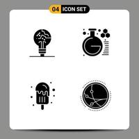 voorraad vector icoon pak van 4 lijn tekens en symbolen voor concept toetje nep onderwijs ijs room bewerkbare vector ontwerp elementen