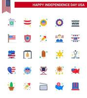 25 Verenigde Staten van Amerika vlak tekens onafhankelijkheid dag viering symbolen van Verenigde vlag insigne st Iers bewerkbare Verenigde Staten van Amerika dag vector ontwerp elementen