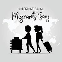 vector illustratie van een achtergrond voor Internationale migranten dag.