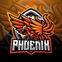phoenix esport mascotte logo ontwerp vector