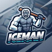 ijsman esport mascotte logo ontwerp vector