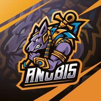 anubis esport mascotte logo ontwerp vector