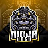 ninja masker esport mascotte logo ontwerp vector