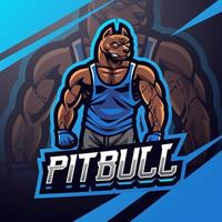 pitbull Sportschool esport mascotte logo vector