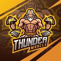 Zeus donder musle mascotte logo vector