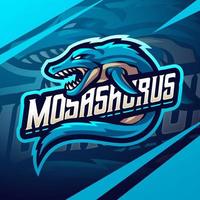 mosasaurus esport mascotte logo ontwerp vector