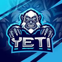 Yeti esport mascotte logo ontwerp vector