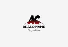 abstract ac brief modern eerste lettertekens logo ontwerp vector