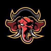 olifant gaming mascotte logo illustratie vector