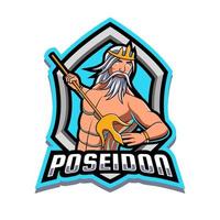 Poseidon gaming mascotte logo illustratie vector