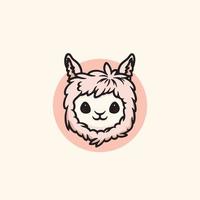 schattig alpaca grijnzend vector