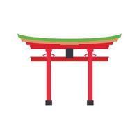 torii poort vlak illustratie. schoon icoon ontwerp element Aan geïsoleerd wit achtergrond vector