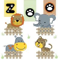 vector illustratie van dieren tekenfilm in de dierentuin