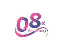 8 jaren verjaardag logo. 8e verjaardag sjabloon ontwerp voor creatief poster, folder, brochure, uitnodiging kaart vector