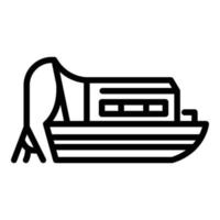 klein visvangst boot icoon, schets stijl vector