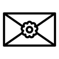 postzegel envelop icoon, schets stijl vector