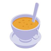 latte kop icoon, isometrische stijl vector