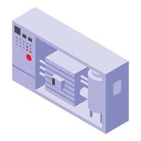 zuivel fabriek icoon, isometrische stijl vector