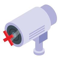 privacy camera icoon, isometrische stijl vector