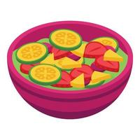 eco fruit salade icoon, isometrische stijl vector