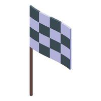 school- Sportschool af hebben vlag icoon, isometrische stijl vector