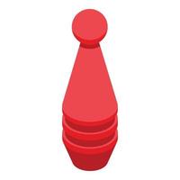 bowling pin sport icoon, isometrische stijl vector