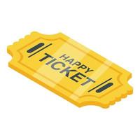 Lucky ticket icoon, isometrische stijl vector