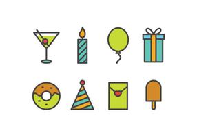 Party icon set vector