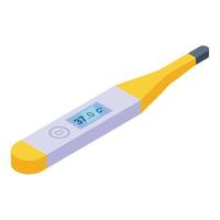 lcd digitaal thermometer icoon, isometrische stijl vector