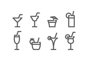 Mocktail Line Icon Gratis Vector