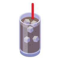 ijs cocktail icoon, isometrische stijl vector