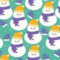 naadloos patroon tekenfilm sneeuwman. schattig winter behang voor textiel, geschenk inpakken papier vector
