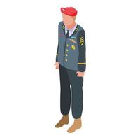 leger uniform gevecht icoon, isometrische stijl vector