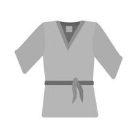 karate gewaad vlak grijswaarden icoon vector