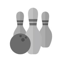 bowling vlak grijswaarden icoon vector