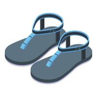 zacht meisje sandalen icoon, isometrische stijl vector