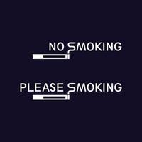 Nee roken merk op logo en alstublieft rook vector