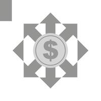financiering vlak grijswaarden icoon vector